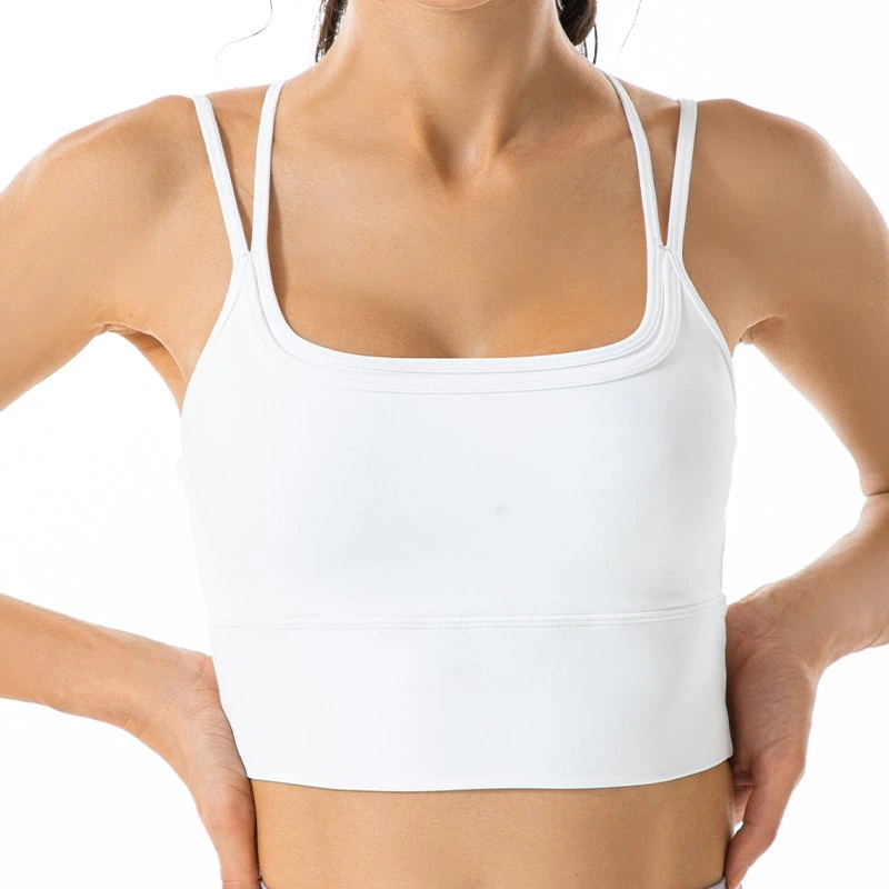 Custom Ladies Strappy Breathable Dri-Fit Workout Sports Yoga Bra with Removable Pads