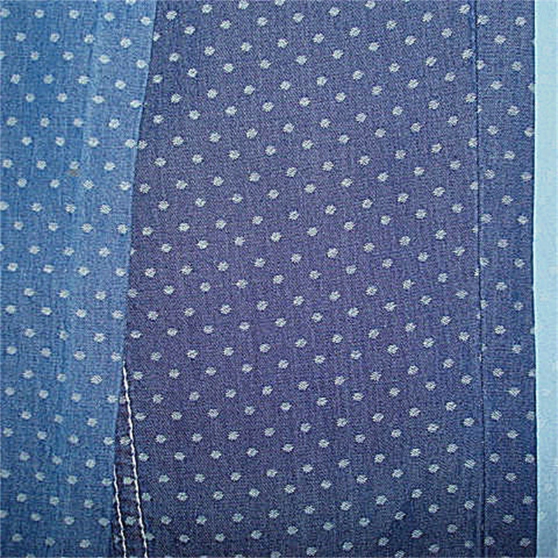 Diseño de puntos de Jacquard Indigo Chambray Textile-Fgtex® -Jardín de telas ecológico