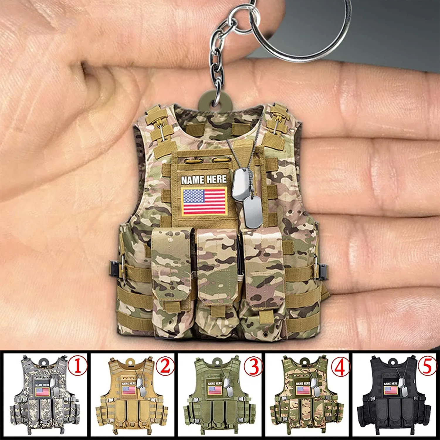 Disco Ball Camera Roll Plush Dog Military Uniform High Quality Wholesale Price No Minimum Custom Military Gift Souvenir Keychain