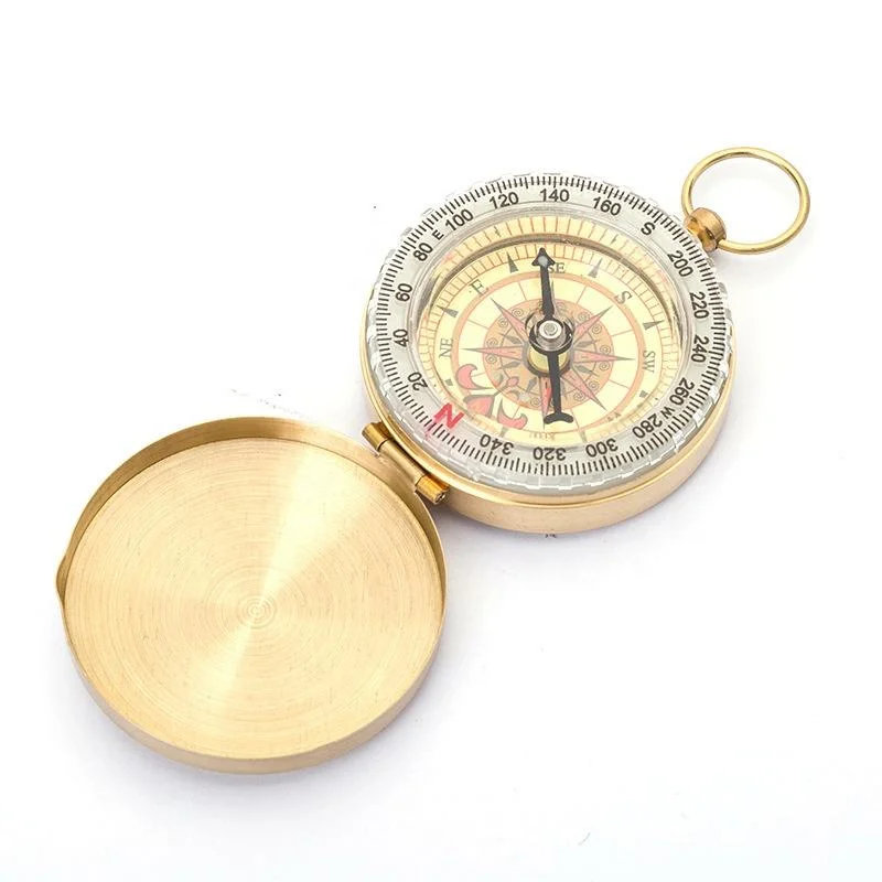 Outdoor Portable Travel Hiking Outdoor Brass Luminous Compass Camping Pocket Watch Style Compass