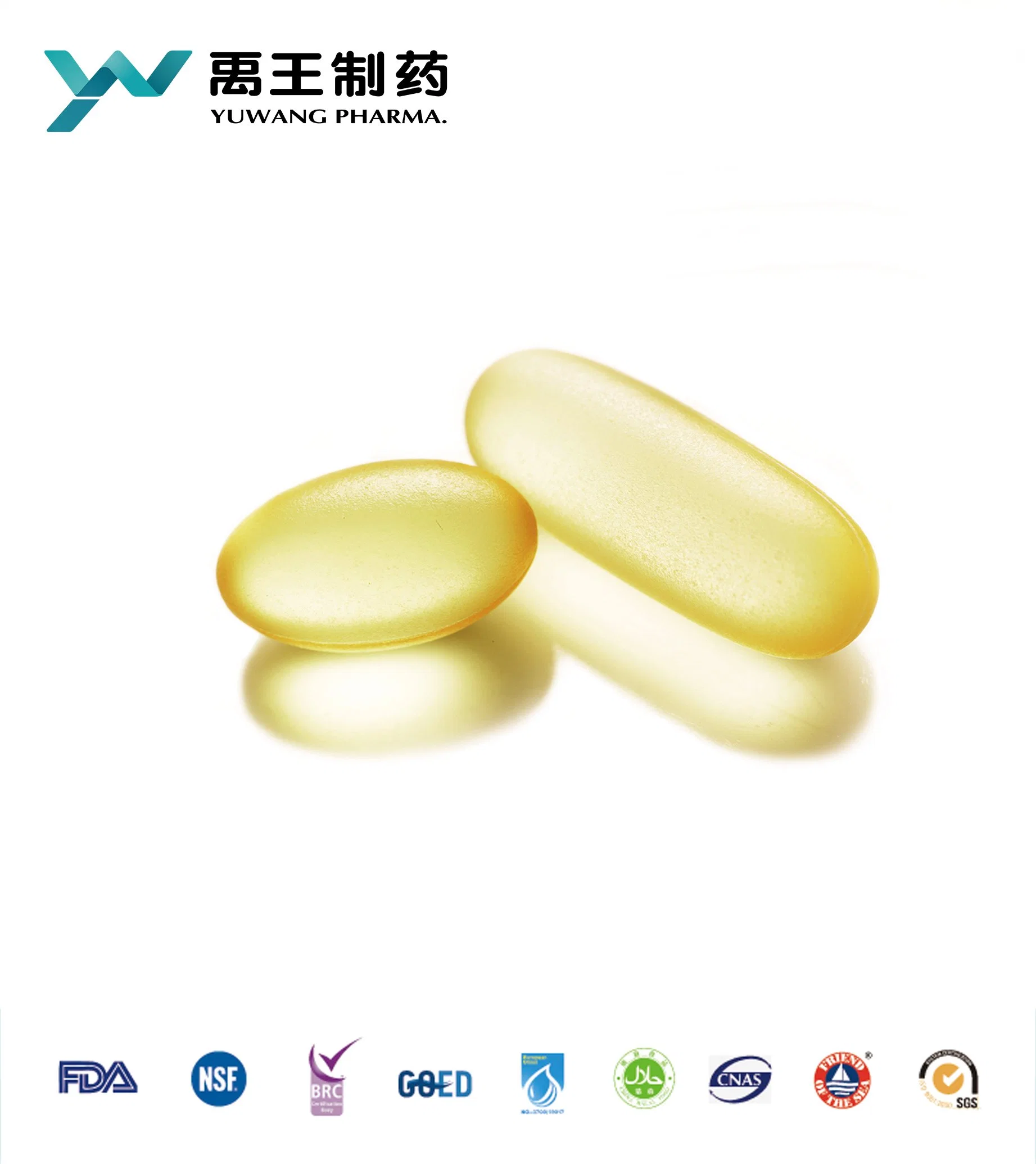 GMP сертифицированных продуктов для сферы здравоохранения Yuwang глубоководных рыб масло Softgel Омега 3 капсула