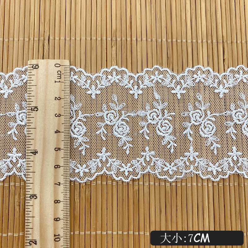 Embroidery Lace Lolita Double Sides Mesh Rose Flower Dress Accessories