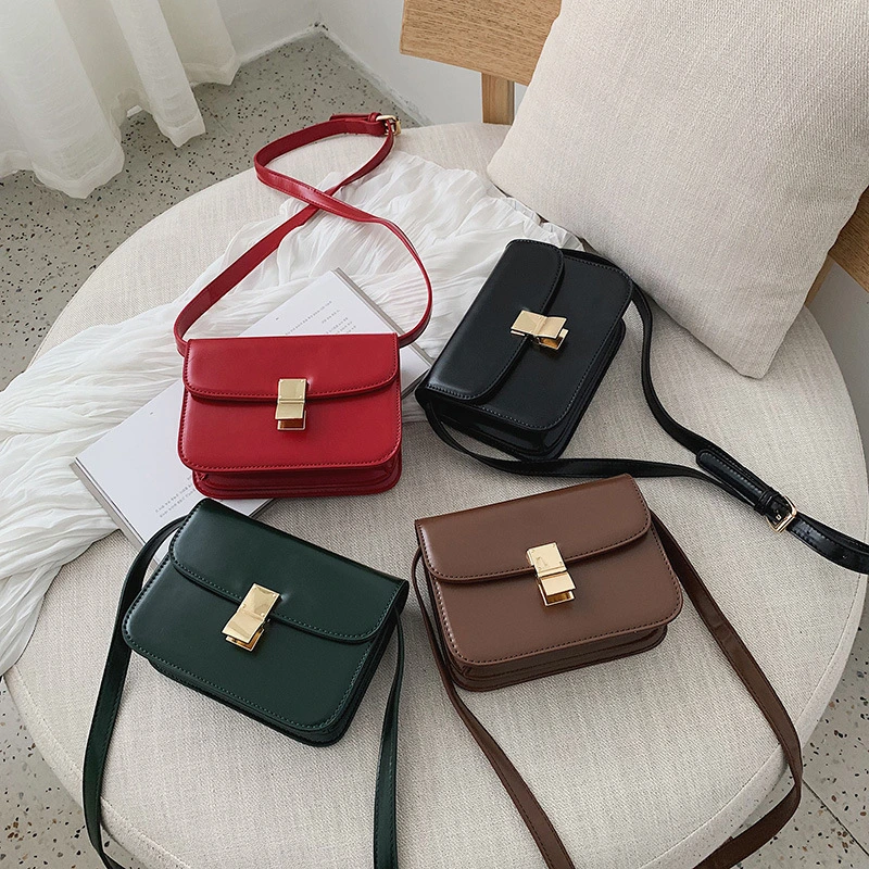 Hot Sales Fashion Designer Handbags and Elegant Purses PU Leather Simplicity Square Women Crossbody Shoulder Bags