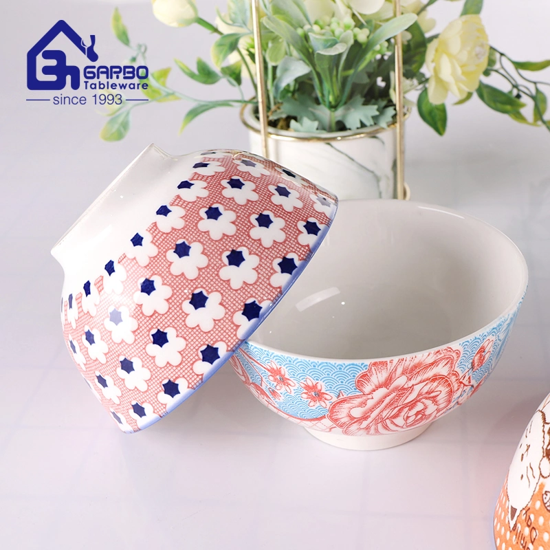 Factory Direct Porcelain Tableware Color Underglaze 4.5inch Ceramic Rice Dinner Bowl