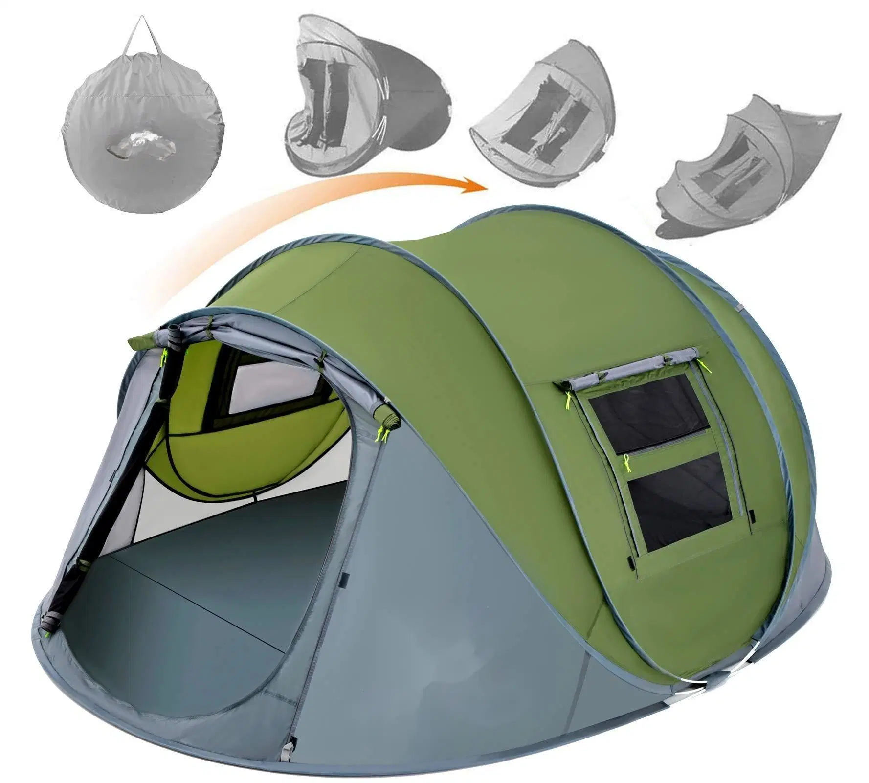 Outdoor Hiking Traveling Backpacking Waterproof 2-4 Person Easy Pop-up Inflatable Big Camping Tent