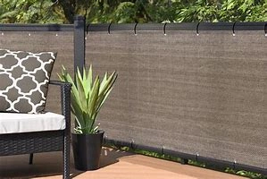 Brown Balcón de la pantalla de privacidad parabrisas valla tela cubierta de tela de malla malla sombra Gromments con protección UV para Patio, jardín, porche, la protección de barandilla de un 90%