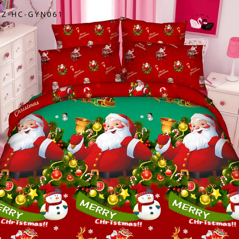 Merry Christmas Digital Printed Bedding Covers Happy New Year Xmas Duvet Cover Festival Decorative Polyester Microfiber Home Decor