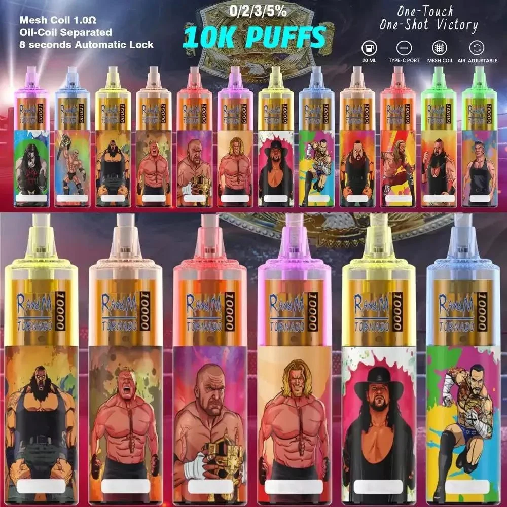 Wholesale/Supplier Directly 10K Puffs Randm Tornado 10000 Puff Bar 850mAh Rechargeable Disposable/Chargeable Mesh Vape with 24 Flavors