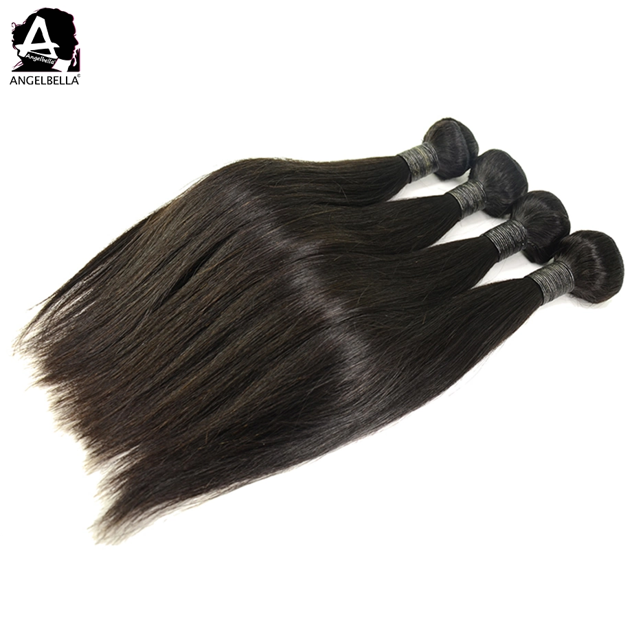 Angelbella Free Parting Bleached Knots Grade 5A Brazilian Closure Piece Straight Hair 4*4 Lace Closure Glue