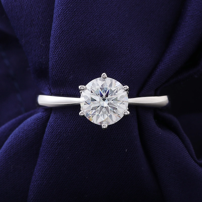 8 mm H&amp;A dicke Pfeile in Super Low Six Prong Tulip Setting 10K White Gold Solitaire Frauen Engagement Diamant Ring