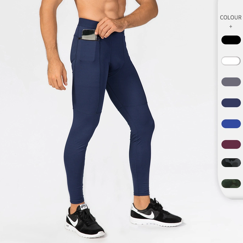 Pantalones de entrenamiento de yoga de bolsillo con cremallera para hombre