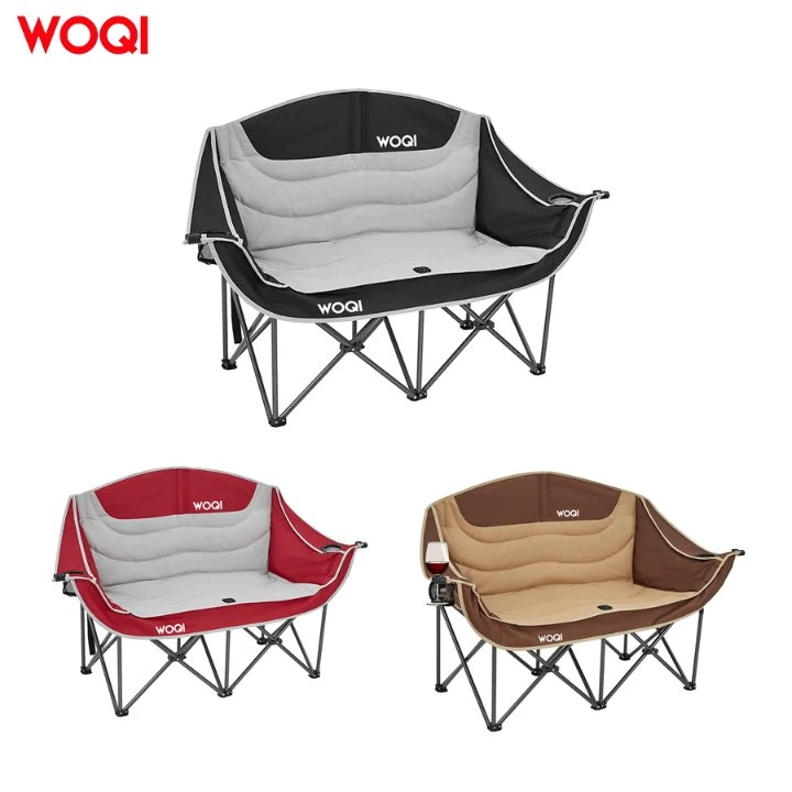 Hot Selling Multi-Color Outdoor Folding Camping Leather Chair Double Chair