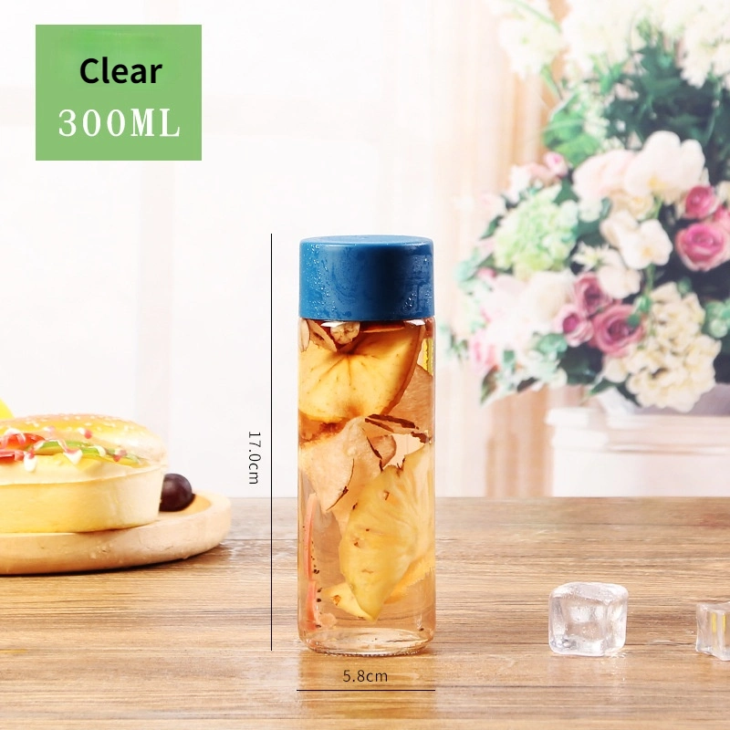 Vider transparent boisson à jus à peluches boisson eau minérale Voss Flacon en verre avec couvercle en plastique