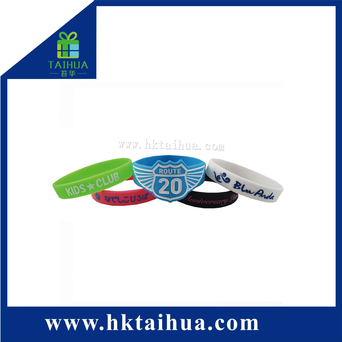 Custom Rubber Wrist Bands Embossed Silicone Bracelet (TH-band014)