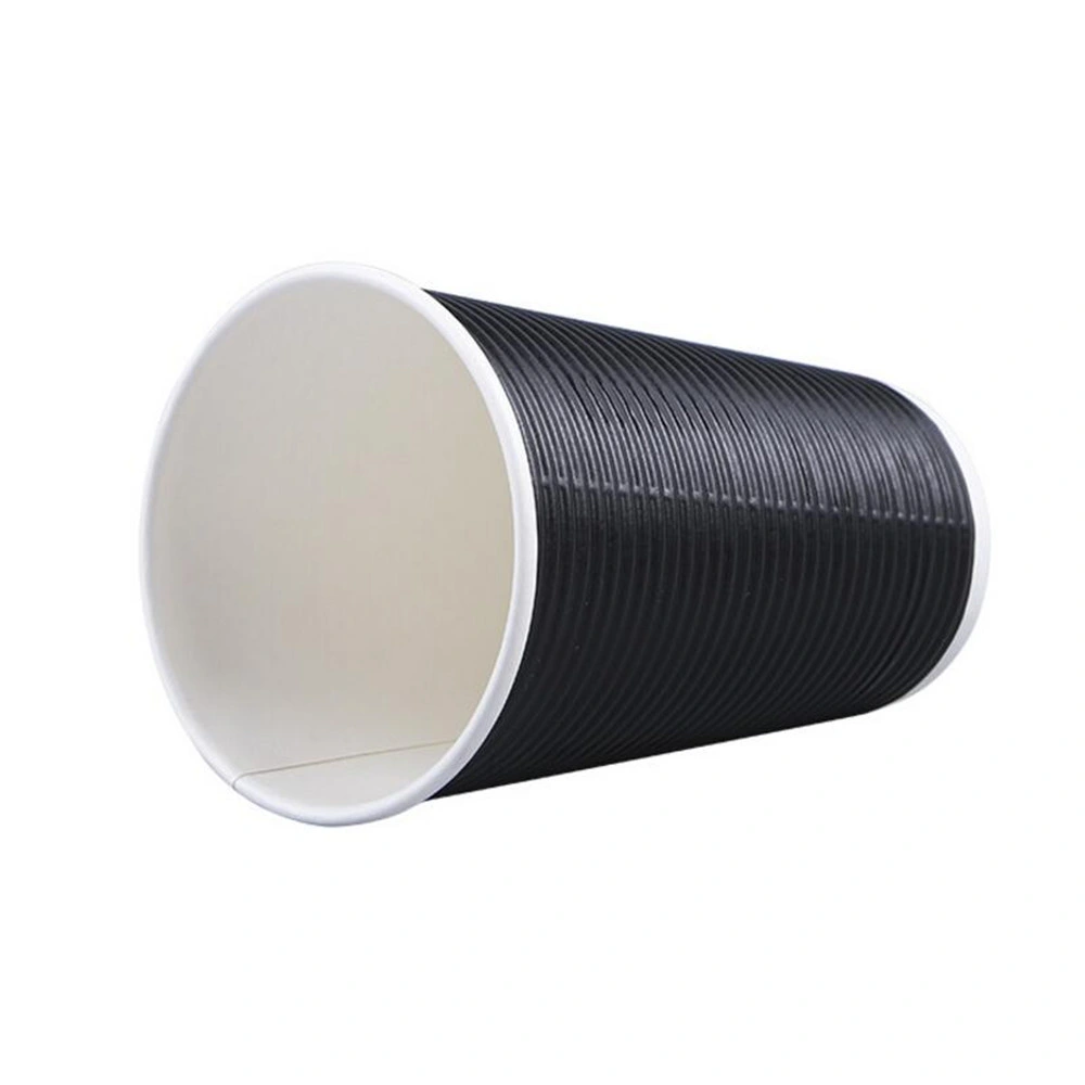 Custom Black Thicken Disposable Corrugated Coffee Paper Cups