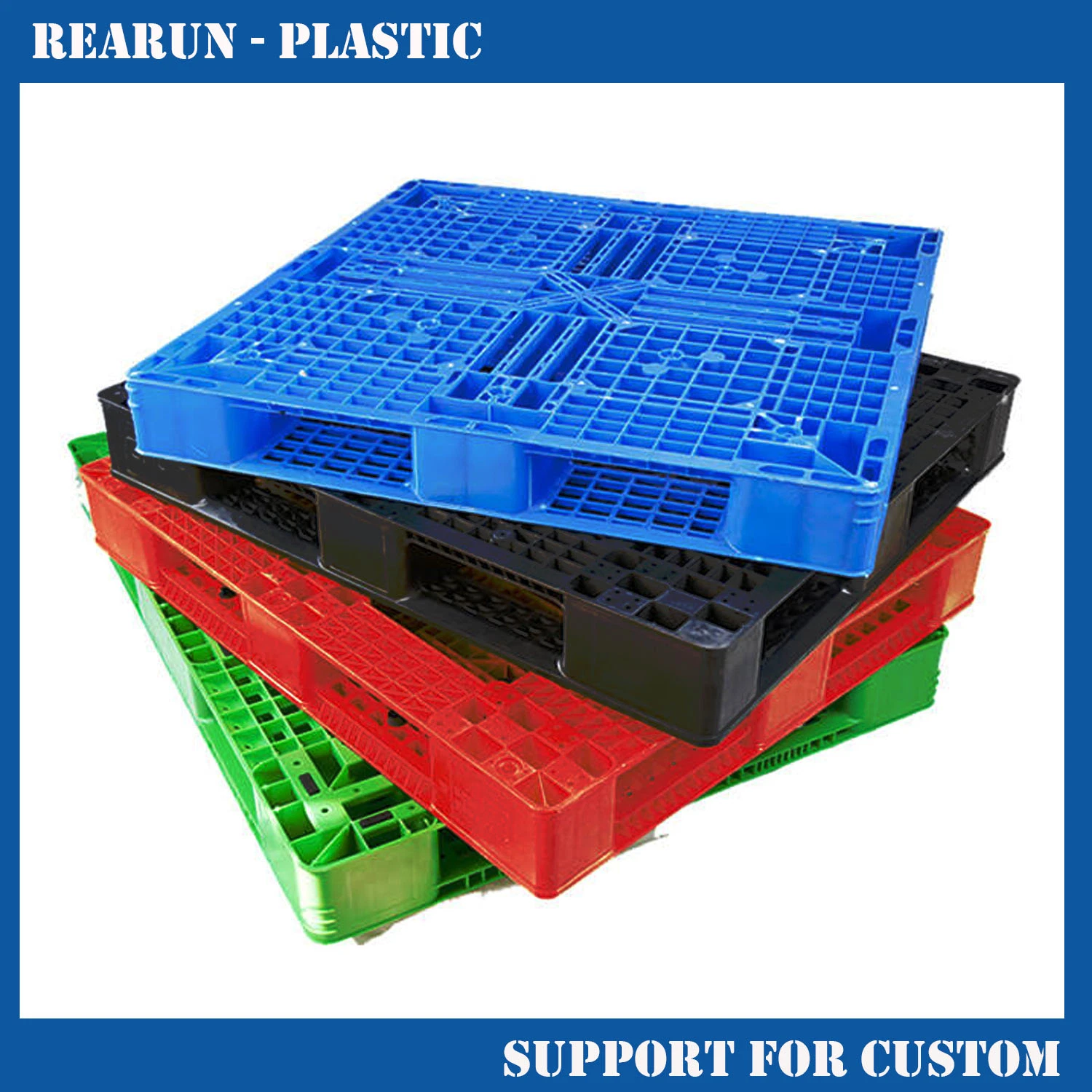 Heavy Duty Double Side Plastic Pallet for Warehouse Storage & Stacking