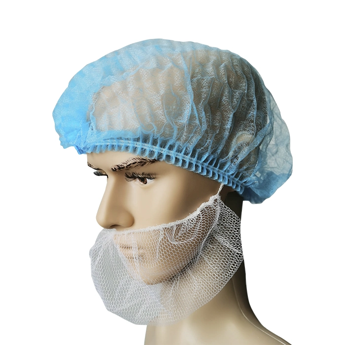 White Blue Black Lightweight Disposable Beard Spunbond Nylon PP Non Woven Mesh Nonwoven Hand Made Beard Hair Mask Beard Cover Nets From 24 Years Factory