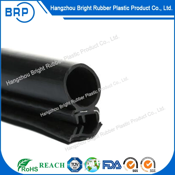 Dual Durometer Sponge and Solid Rubber Extrusions Seal Strip with Metal Insert