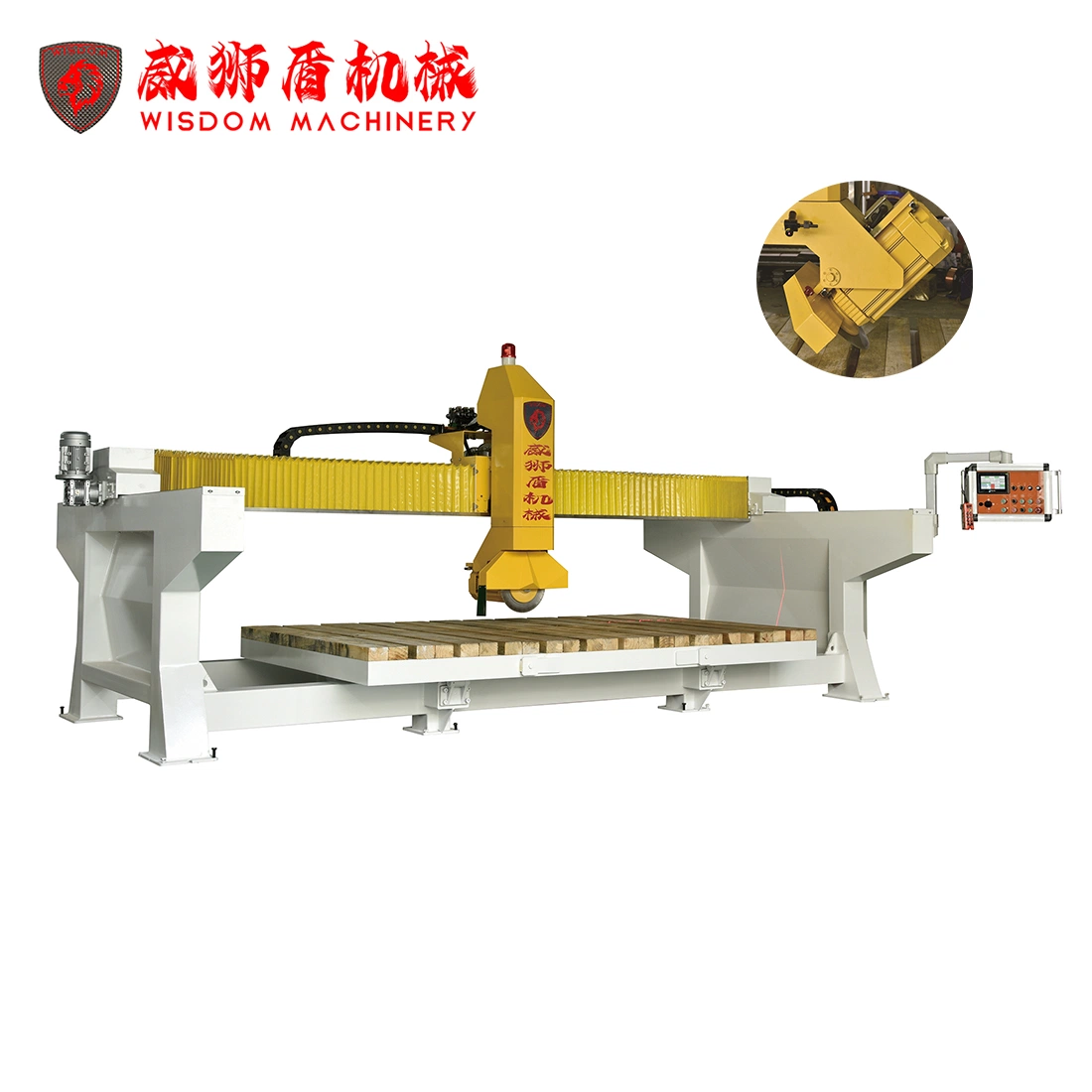 Wisdom Machinery Marble Granite Quartz Countertop Bridge Saw Tile Cutter Stone Cutting Machine with 2 Years Warranty