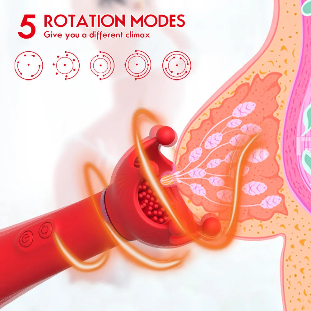 2 in 1 10 Vibration 360 Degree Rotation Dildo Vibrator for Female Woman Masturbator Vibrator