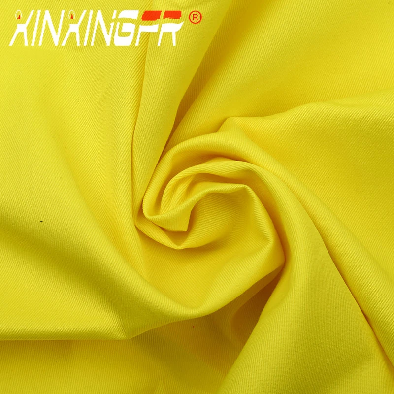 Tissu sergé jaune 60 % coton 40 % nylon résistant à l'eau haute visibilité, résistant à l'électricité statique