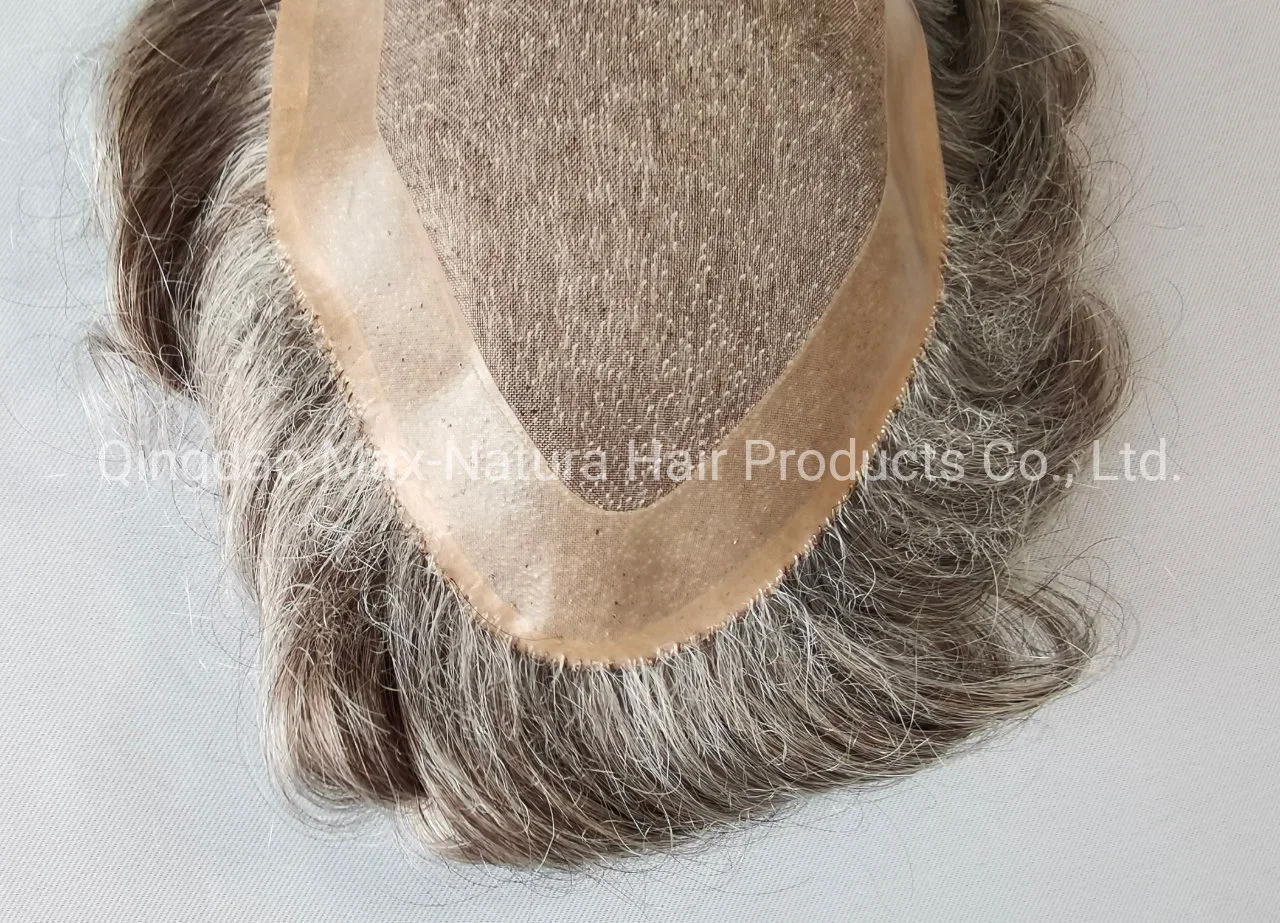 Popular-Design Fine-Mono Remy-Human-Hair Toupee with Folded-Lace-Front Baby Hair Underventing