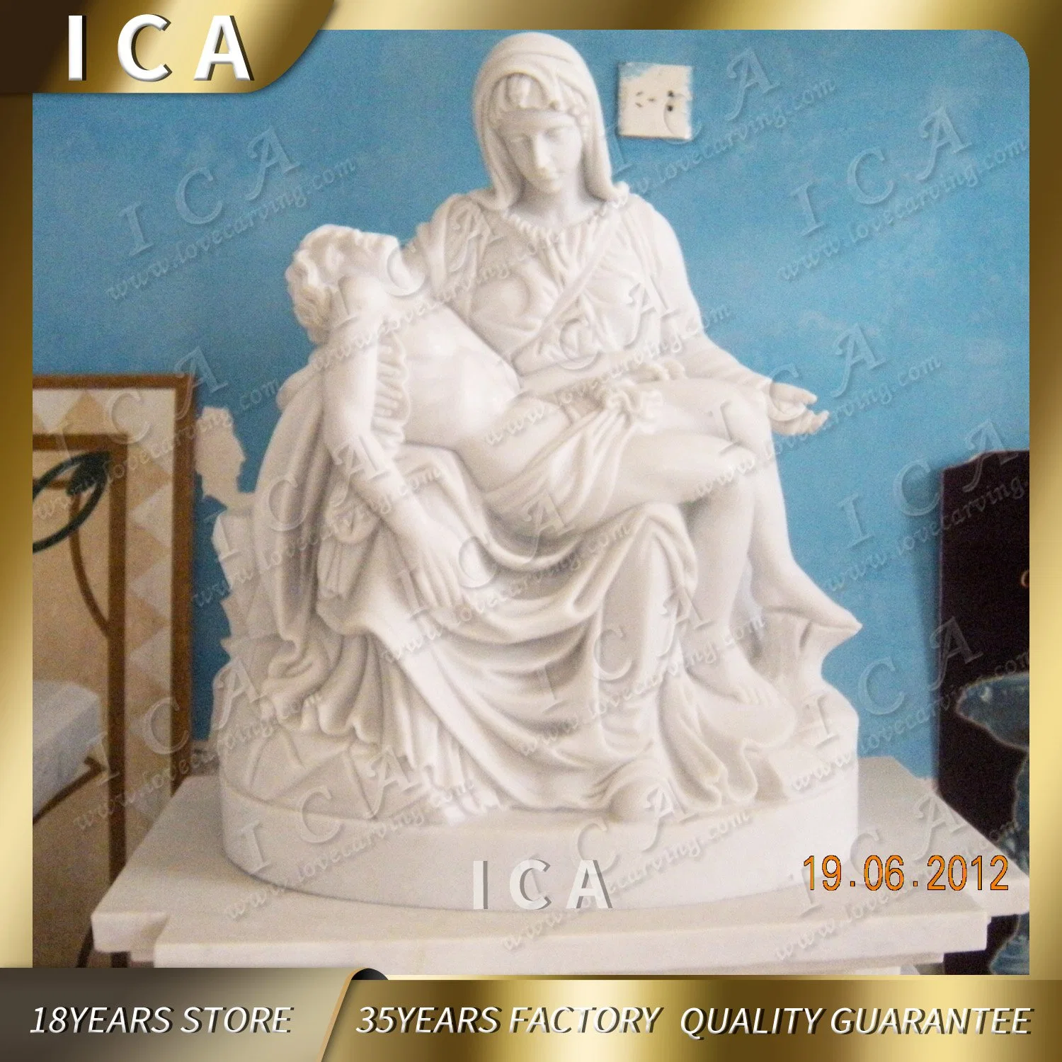 Famous Marble Figure of Virgin Mary and Jesus for Sale