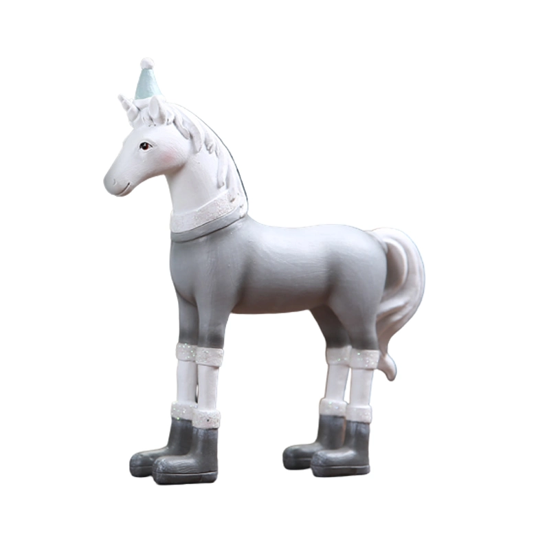 Hg31 2021 New Arrivals Small Horse Statue Art Resin Black White Horse Statue Other Antique Products