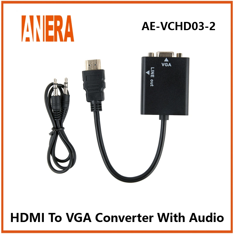 Anera Hot Sale HDMI Video Converter HDMI Male to VGA Female Adapter Cable with Audio