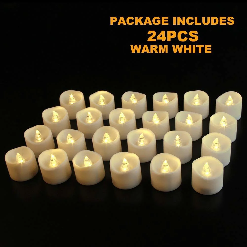 Wave Top LED Tea Lights Candles with Timer