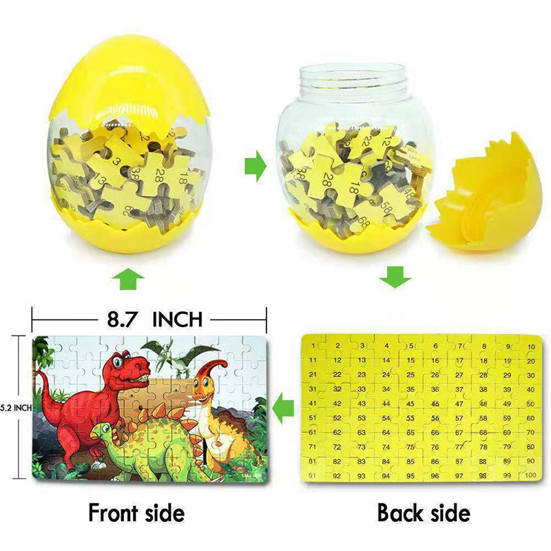 Nouveau jeu interactif Montessori de parents-enfants bricolage Dinosaur oeuf puzzle Jigsaw Cadeaux de Noël enfants jouets éducatifs en bois Puzzle