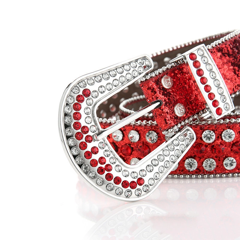 Ceinture de cow-boy et cow-girl de luxe avec strass ajustable en longueur.