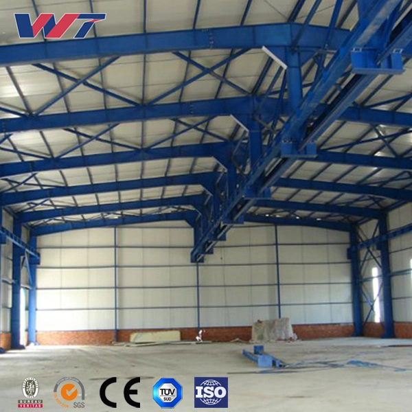 Prefabricated Wide Span Metal Construction Workshop Fast Assembling Steel Structure with H Beam