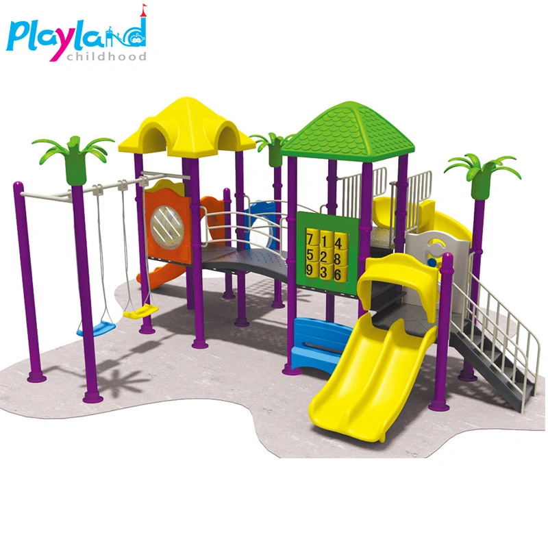 Various Play Games Kids Amusement Park Plastic Outdoor Playground with Swings