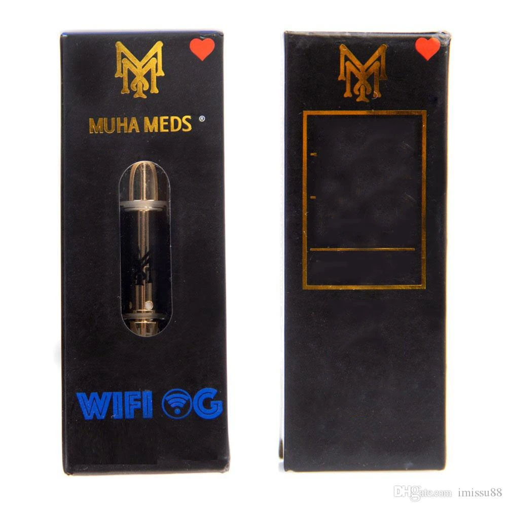 New Muha Meds Vape Carts 0.8ml Gold Tank Ceramic Coil Muha Meds Cartridge Cart Empty Atomizer Wholesale/Supplier