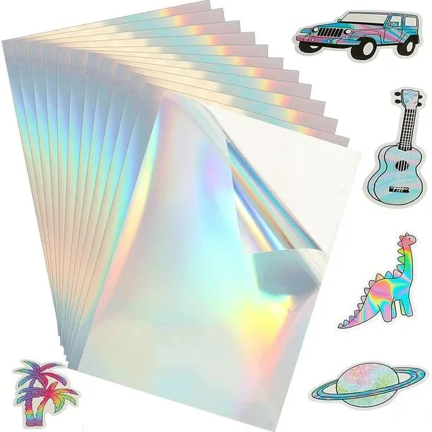 Holographic Sticker Paper for Laser and Inkjet Printer Printable Vinyl A4 Waterproof Rainbow Vinyl Adhesive Paper