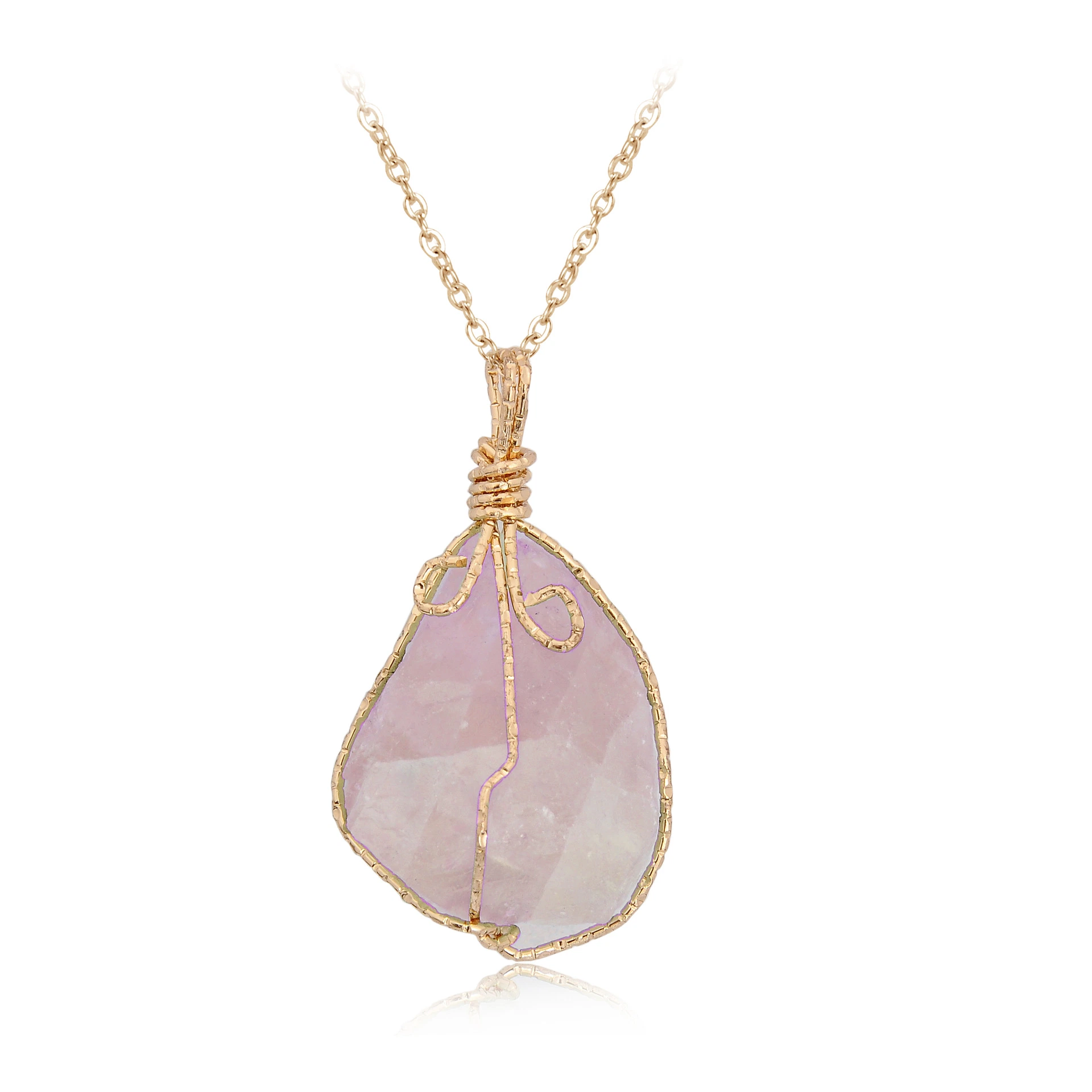 Irregular Gemstone Accessories Natural Stone Pendant Quartz Pendant Necklace