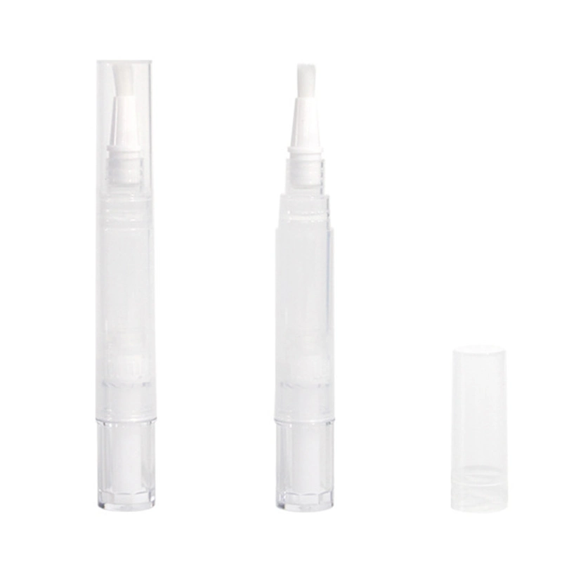 Nail Oil Teeth Whiting Lip Gloss 4ml Plasic Empty Cosmetic Packaging Container Twist Tube Pen with Brush Tip