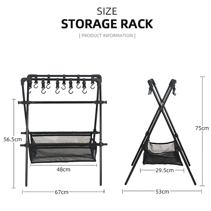 El bastidor de almacenamiento portátil de aleación de aluminio para exteriores puede usarse en Vehículos para caminatas al aire libre y bastidor de camping