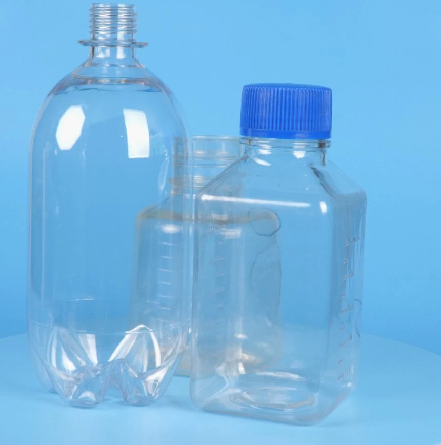 Professional Different Capacities PET Plastic Square Empty Water Bottle Packing Container