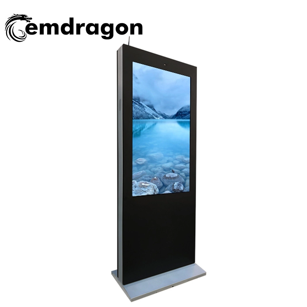 Media Player with SD Card Slot 55 Inch Wind-Cooled Vertical Screen Landing Outdoor Advertising Machine Popular LCD Digital Display Ad Network Player