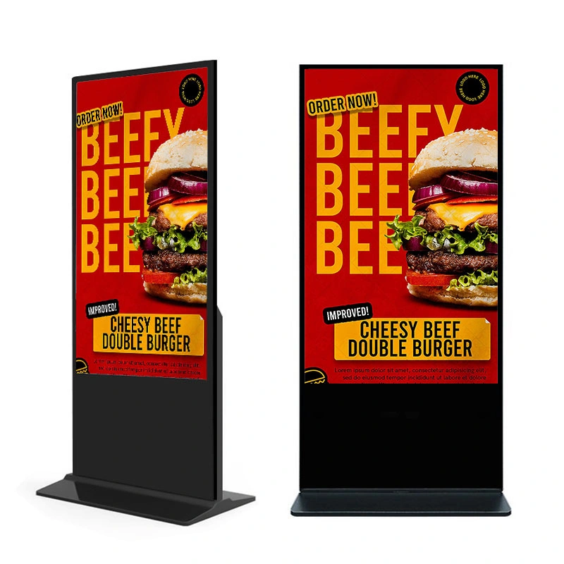 HD Full Color Vertical LCD Screen Information Kiosk 43 49 55 65 Inch Floor Standing Digital Signage LCD Display