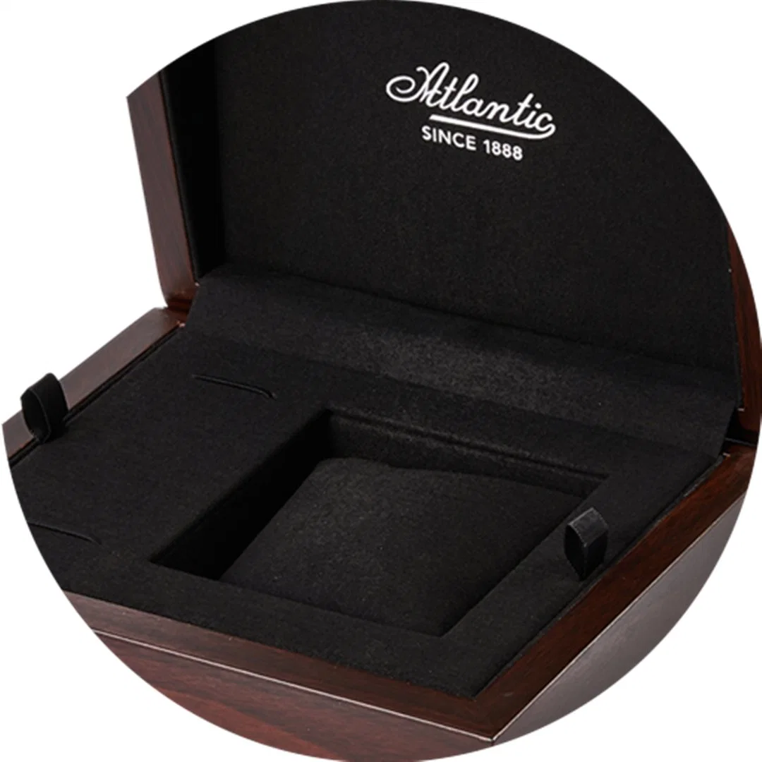 Custom Logo Single Watch Display Gift Box Luxury Solid Wooden Wristwatch Box