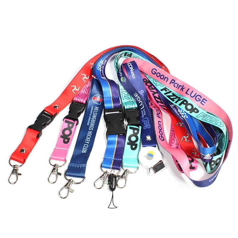 Logotipo personalizado grueso cuello impreso Lanyard poliéster para regalo