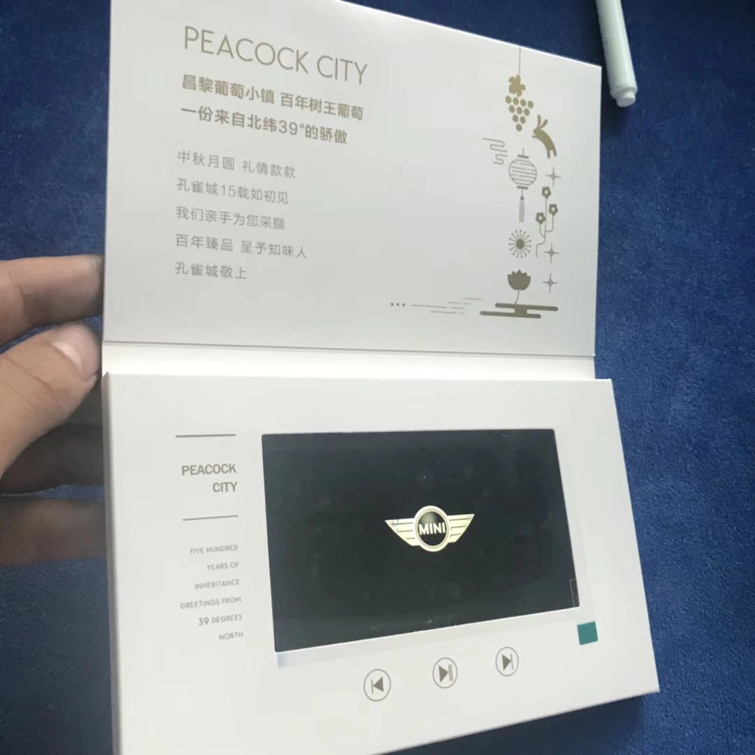 Fashion Business Invitation Video Brochure Card LCD Video Gift Cards Digital TFT Screen Video Greeting