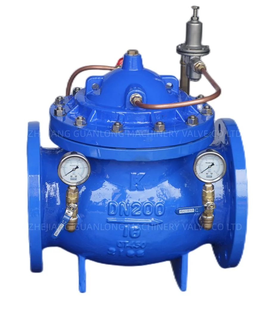 Piston/ Diaphragm Type Y Pattern Globe Double Chamber Adjustable Pressure Reducing Valve (Yx741X)