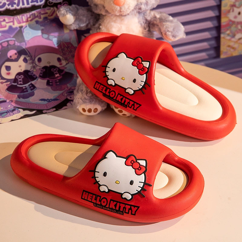 Ruunjoy Kawaii Sanrio Outdoor Slippers Summer Kawaii Cartoon Anime Kuromi Cinnamoroll Indoor EVA Anti-Slip Shoes Women Slippers