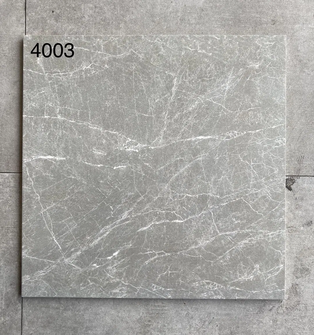 400X400 Terrazzo Concrete Look Charcoal Color Glazed Matt Surface Rustic Tiles for Floor and Wall