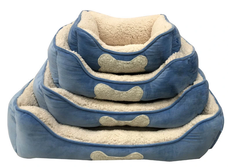 Embroidered Super Soft Terry Piped Pet Bed