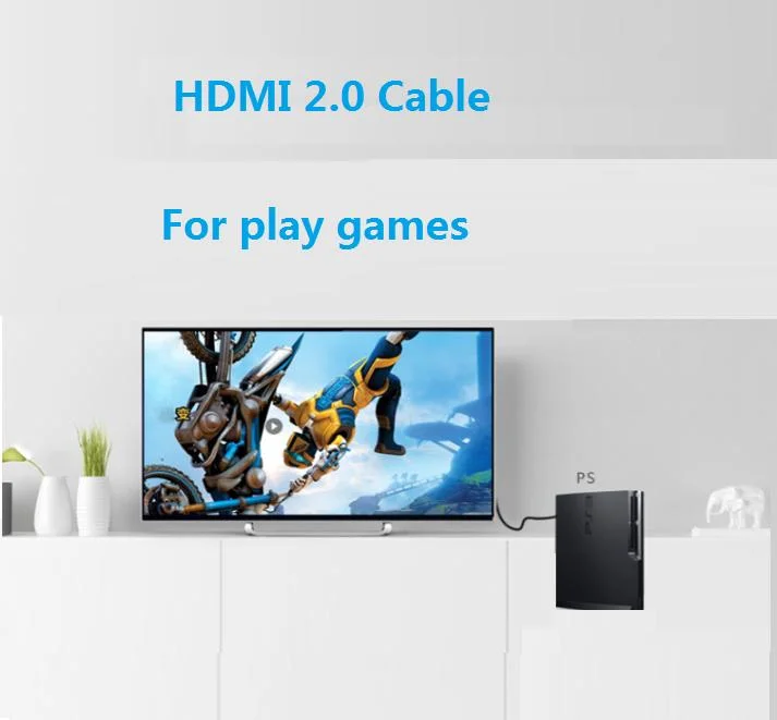 Cabo de cabo HDMI curto longo para o monitor PS3 PS 4 4K